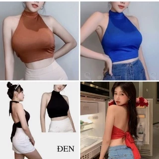 Áo Yếm kiểu Croptop phong cách Hàn Quốc thiết kế dây buộc