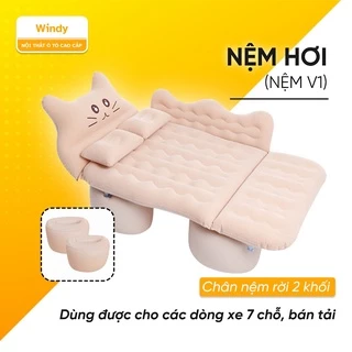 Nệm Hơi Ô Tô 4-7 chổ Cao Cấp - Đệm Hơi Giường Hơi Thông Minh Có Thanh Chắn Kèm Bơm Điện Cho Xe Ô Tô, Xe Hơi 4 Và 7 Chỗ