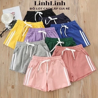 Quần đùi nữ ,Quần short thun cotton 2 sọc ngang mềm mịn, thoáng mát, co giãn tốt SIZE từ 35kg đến 60kg