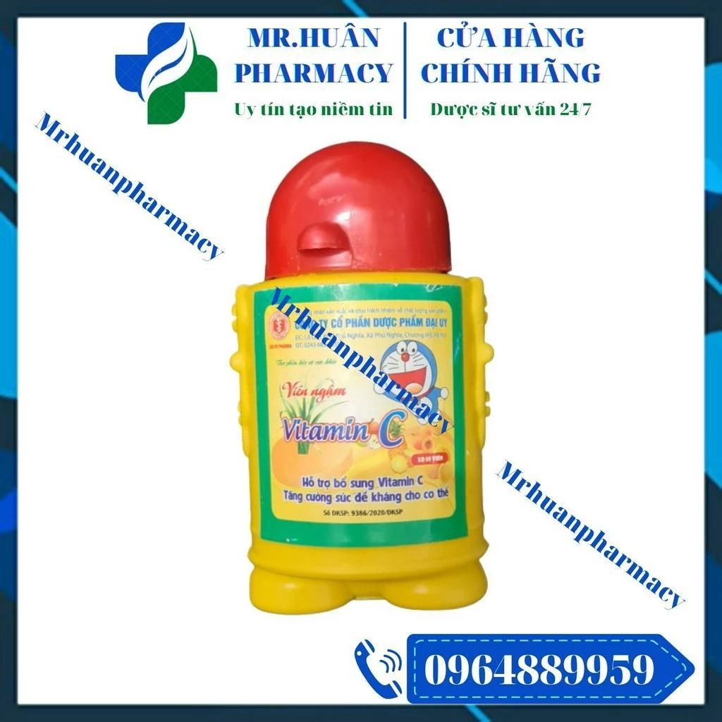 Viên ngậm Vitamin C Doraemon (Lọ 50 viên) - Hỗ trợ bổ sung vitamin C, tăng sức đề kháng cho cơ thể