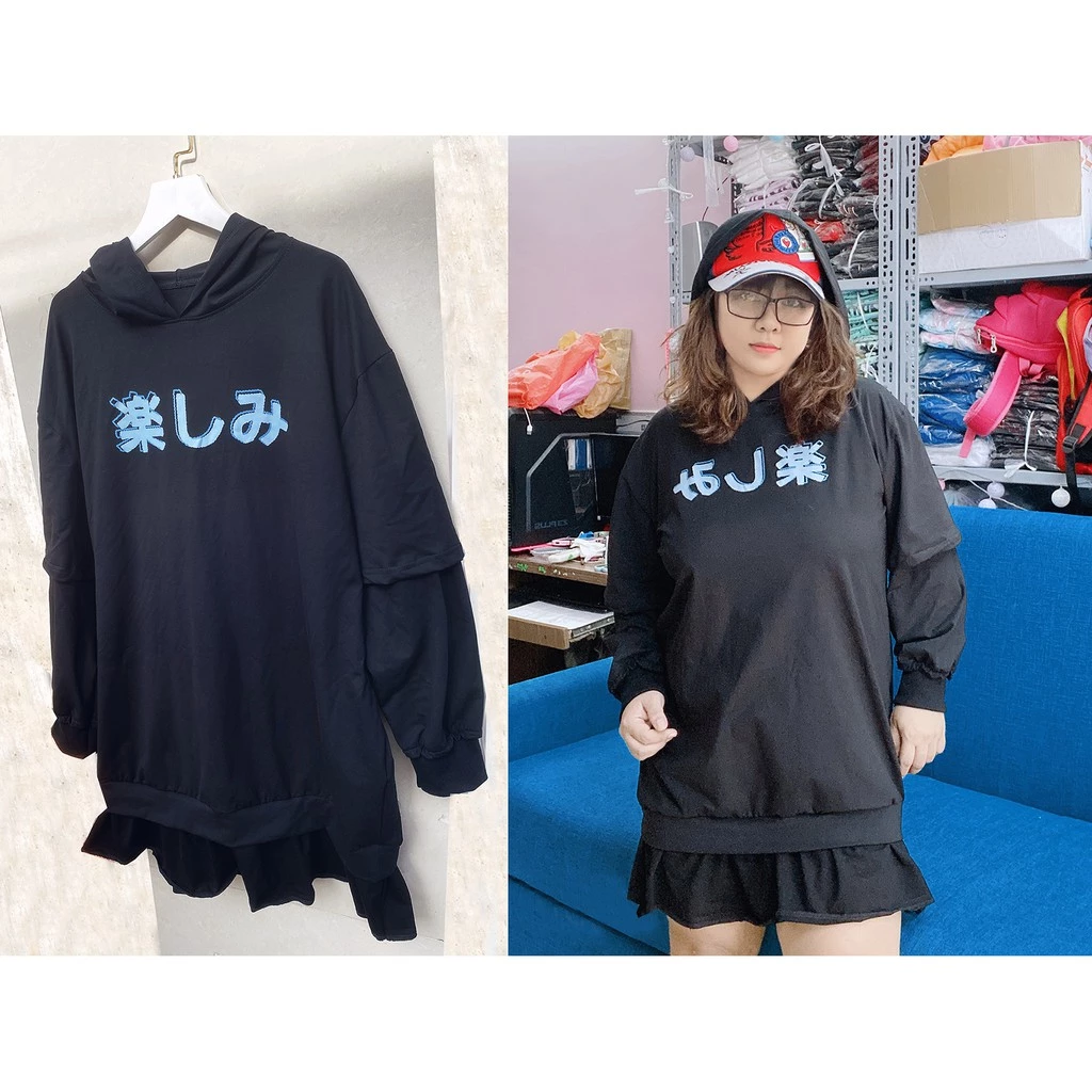 đầm ulzzang 2 màu cao cấp oversize 50-100kg