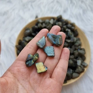 Đá thô Labradorite mini (Đá xà cừ - Hắc Nguyệt Quang) đá thanh tẩy Tarot, Reiki, đá thach anh phong thủy