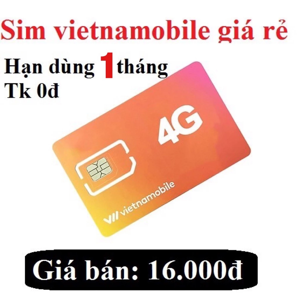 Sim Vietnamobile Hạn Dùng 1 Tháng Tạo Tài Khoản