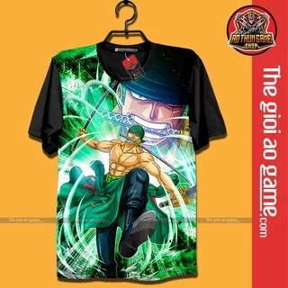 Áo anime one piece zoro 3d đen đẹp phông one piece zoro