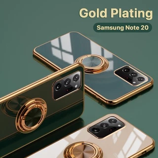 Mạ Vàng Ốp Lưng Samsung Note 20 Ultra 10 Plus 9 8 Hộp đựng Giá đỡ Nhẫn Xoay 360 Glitter Chân đế Mỏng Mềm Máy ảnh Có Vỏ Bảo Vệ