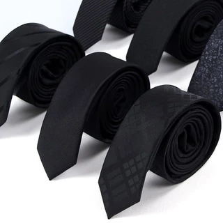 Cavat Nam 6cm màu đen bản nhỏ thời trang phong cách Hàn Quốc, Cravat chú rể, dự tiệc, cồng sở, chụp ảnh