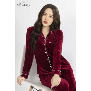 Bộ Đồ Thu Đông Nữ Set Pijama Cao Cấp VADESI Dài Tay Chất Nhung Tăm Có Khả Năng Giữ Nhiệt Ấm Mềm Co Giãn Mặc Nhà Sau Sinh