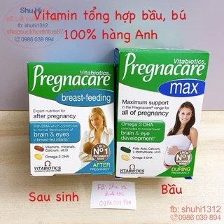 Vitamin tổng hợp bầu Pregnacare Max 84 viên, vitamin tổng hợp cho phụ nữ sau sinh Pregnacare Breast Feeding 84 viên, Anh