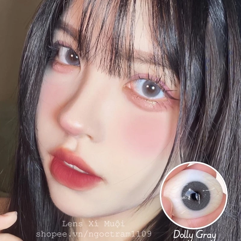 Lens mắt xám tro Dolly/Noey 0 độ và có độ