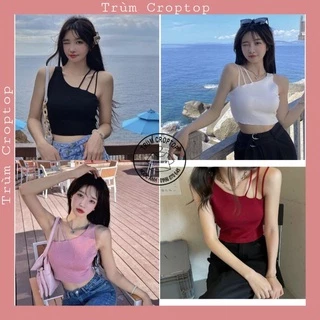 Áo Croptop Sát Nách 4 Màu Trơn Cá Tính Dành Cho Nữ