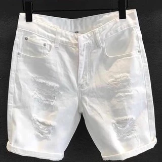 Quần short jean nam màu trắng ,Quần đùi jean nam MuradFashion MS130