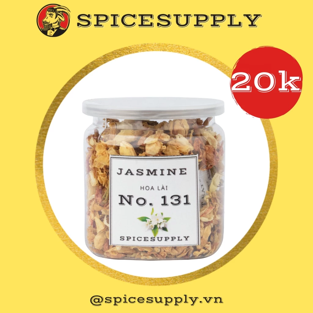 Jasmine - Hoa lài SPICESUPPLY Việt Nam (hoa nhài) trắng sấy khô sạch dùng pha trà thanh nhiệt thải độc Hũ 25g