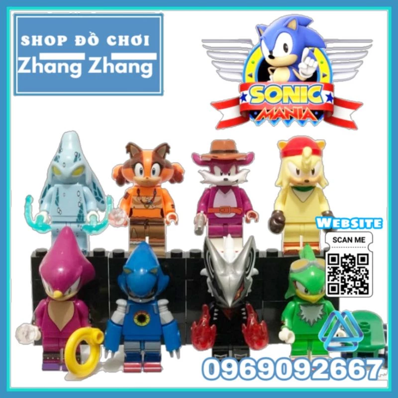 Đồ chơi Xếp hình Sonic Jet - Metal Sonic - Sticks - Nack - Polar Bear - Chaos - Espio - Infinitto Minifigures WM6088