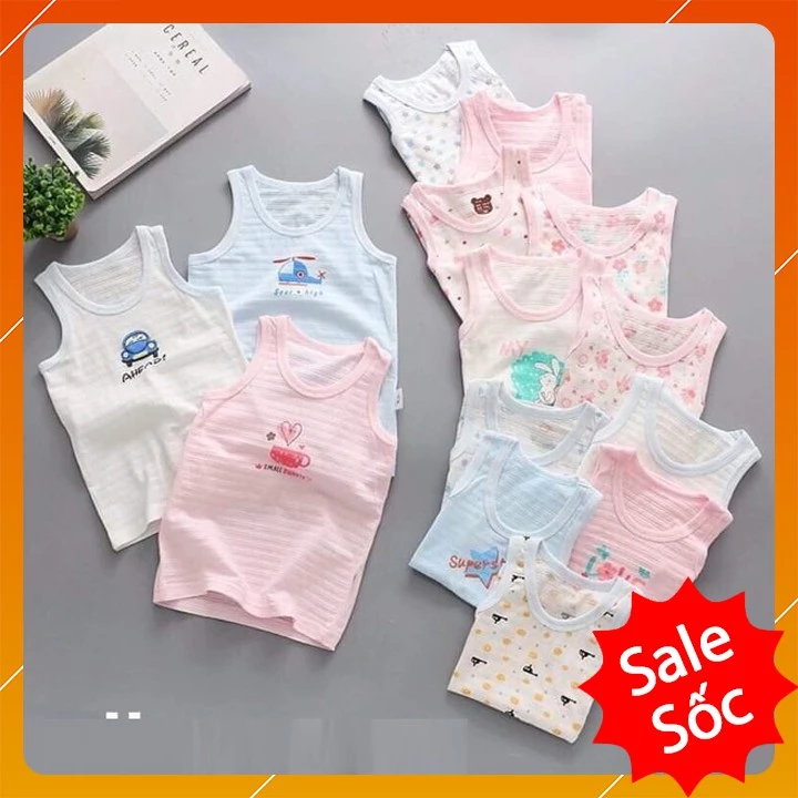 ÁO BA LỖ SỢI TRE QUẢNG CHÂU SIÊU MỀM MỊN THÔNG HƠI CHO BÉ TRAI BÉ GÁI