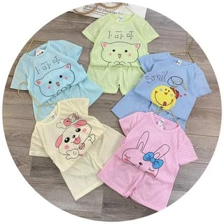 Bộ cotton giấy cộc tay cho bé trai bé gái mặc mềm mát nhẹ cho trẻ sơ sinh từ 3-15kg KIMI CT04