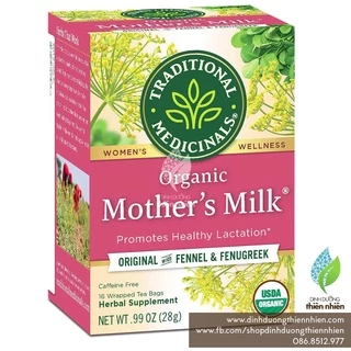 Trà Hữu Cơ Lợi Sữa Traditional Medicinals, Organic Mother's Milk Tea, Hộp Nguyên