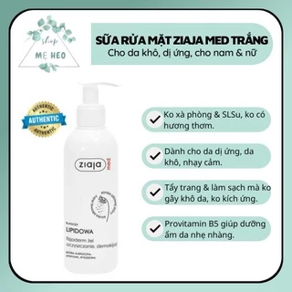 Sữa rửa mặt Ziaja Med Trắng cho Da khô, nhạy cảm, dị ứng 200ml