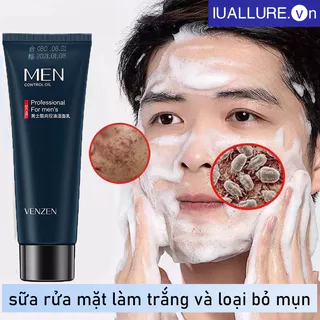 Sữa rửa mặt cho nam Sữa rửa mặt trắng da cho nam sữa rửa mặt trị mụn cho nam thu nhỏ lỗ chân lông loại bỏ mụn đầu đen làm trắng sáng da sữa rửa mặt axit amin