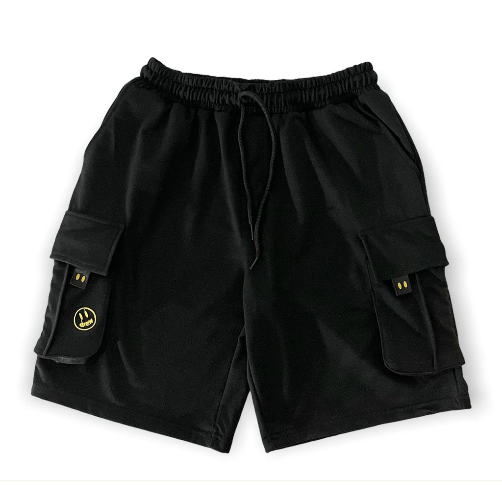 Quần Short Thun nam TÚI HỘP DREW màu đen thể thao năng động trẻ trung - SHOP MAYLAN