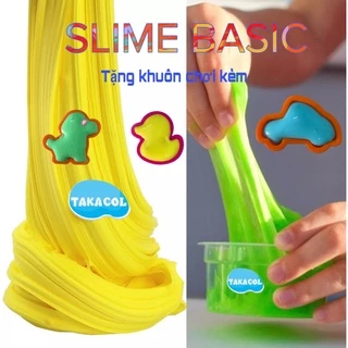 Slime basic slam HÀNG VIỆT Nam tặng khuôn chơi kèm, cam kết an toàn cho bé, không dính tay, đựng trong hũ nhựa siêu to..