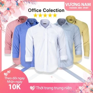 Áo sơ mi nam công sở dài tay cao cấp form rộng đẹp vải lụa trơn mát VN13D