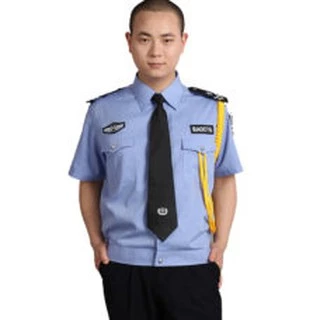 Bộ bảo vệ ngắn tay - áo màu xanh có đai (bao gồm 01 áo + 01 quần, không bao gồm: mũ, cà vạt, cầu vai, ve)