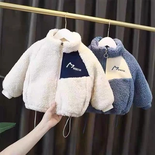 Áo khoác lông cừu 2 lớp mặc mùa thu đông cho bé trai bé gái hàng đẹp size từ 7-28kg KIDSHOUSE