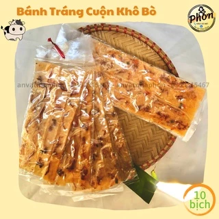 [HOẢ TỐC] [SIÊU RẺ] 10 Bịch Bánh Tráng Dẻo Cuộn Khô Bò, Thơm Ngon - Ăn Vặt Nhà Phởn