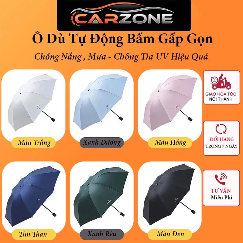 Ô Dù Tự Động Chống Tia UV Cao Cấp -  Dù Che Mưa,Che Nắng Bấm Nút Tự Động Sếp Gọn