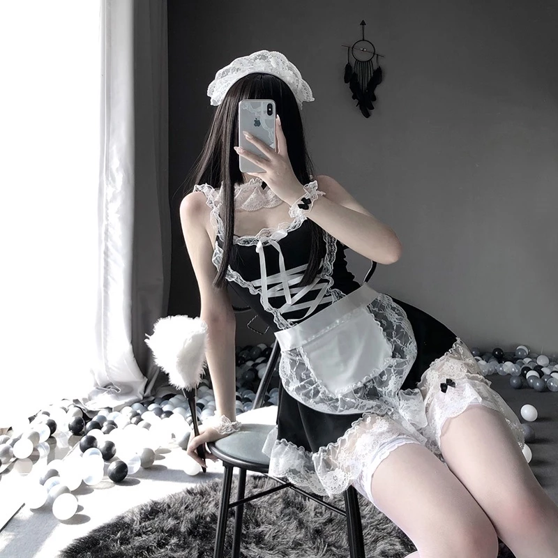 1 Cosplay Hầu Gái Nhật Bản Sexy - Bộ Đồ Ngủ Cô Giúp Việc Quyến Rũ Gợi Cảm - Maid Cosplay Outfit