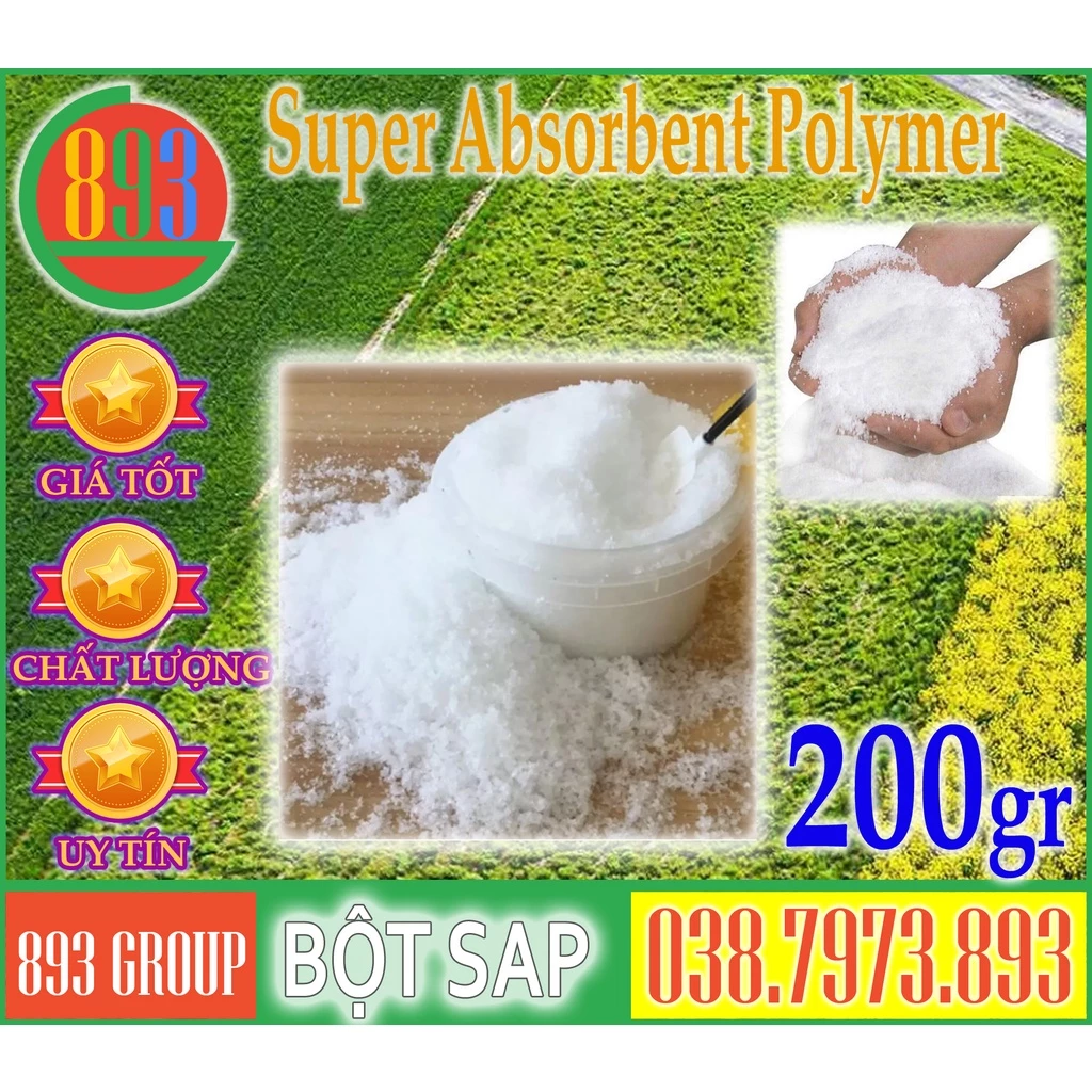 [Sỉ] 200gr - Bột SAP làm đá GEL bảo quản hải sản đá khô quạt điều hòa tuyết nhân tạo snn 580h