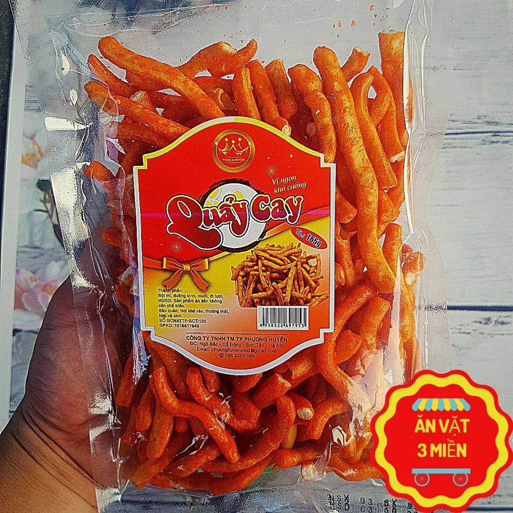 Quẩy Tăm Cay To Đặc Sản Nhậu / Phương Huyền Food gói 165g