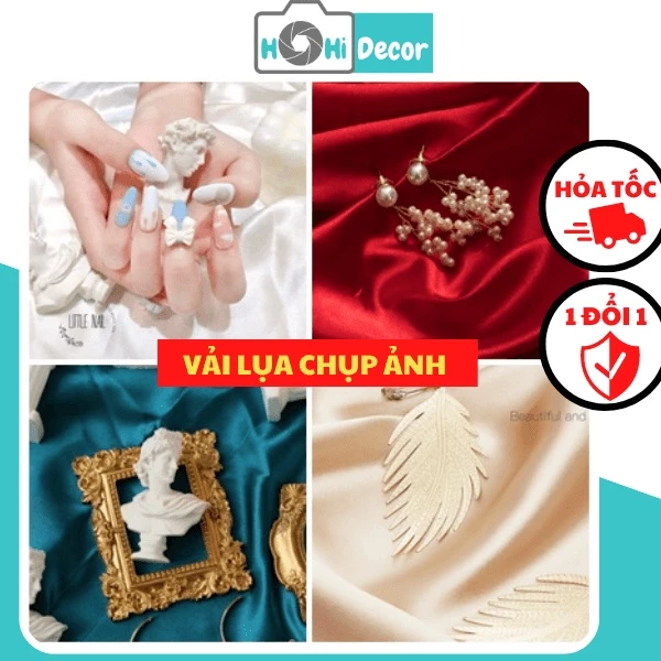 Vải Lụa Chụp Ảnh Nail, Voan Bóng Chụp Hình Sản Phẩm, Phông Vải Trang Trí, Phụ Kiện Chụp Mỹ Phẩm, Quần Áo - HoHi Decor