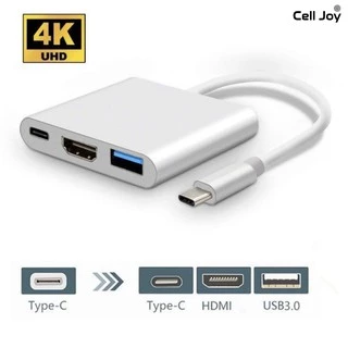 Bộ Adapter cáp chuyển Type-C sang HDMI 4k/USB/TypeC 3 trong 1 cho laptop táo,tablet táo dùng trong trình chiếu