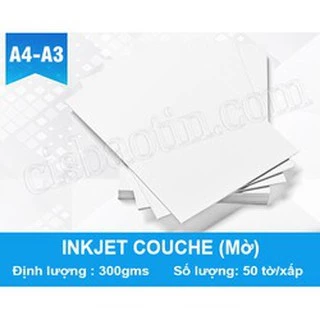 GIẤY IN MÀU ĐỊNH LƯỢNG 300G A4 -COUCHE MỜ IN ĐƯỢC MỰC NƯỚC) XẤP 50 TỜ