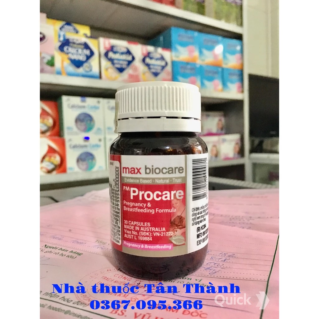 (Chính hãng Úc) Thuốc bổ bà bầu Procare  sắt bầu không táo bón, dễ uống