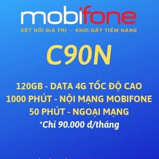 Thông tin chi tiết Sim 4G MOBIFONE gói cước C90N