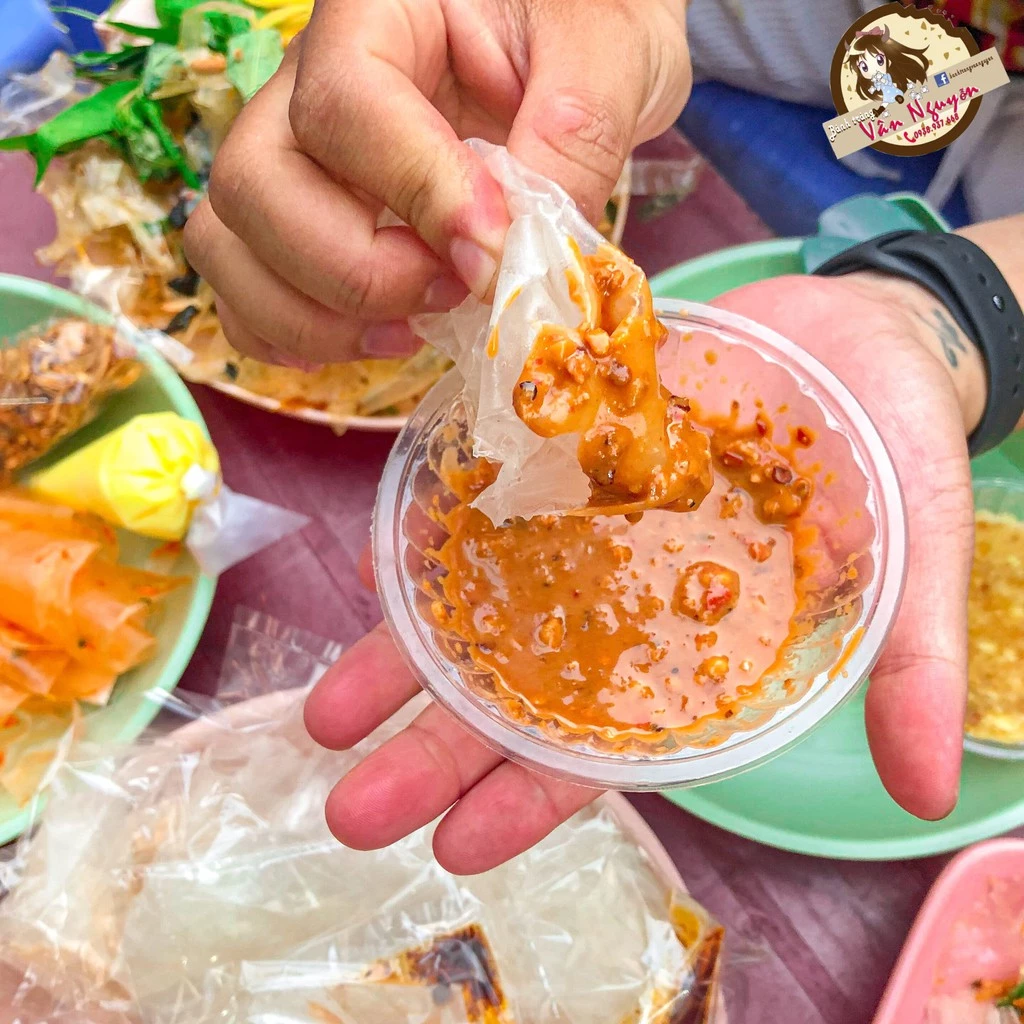 Bánh tráng phơi sương chấm sốt muối tắc tỏi sa tế. Bánh tráng dẻo VÂN NGUYỄN