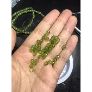 [3-4mm] Hạt lẻ đá thanh tẩy mài tròn xỏ lỗ Peridot xanh đẹp là HandMade , DIY, thanh tẩy Tarot