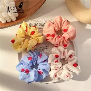 We Flower Dây buộc tóc họa tiết trái dâu xinh xắn thời trang phong cách Hàn Quốc cho nữ