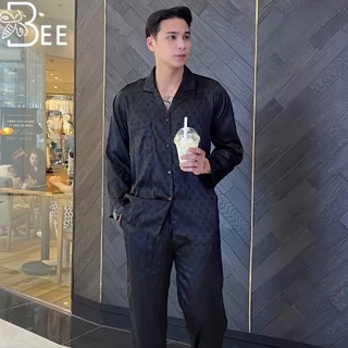 Bộ Ngủ Pyjama Lụa Dài Tay Phù Hợp Cả Nam Và Nữ, Bộ Đồ Ngủ Dài Tay Chất Lụa Gấm Cao Cấp