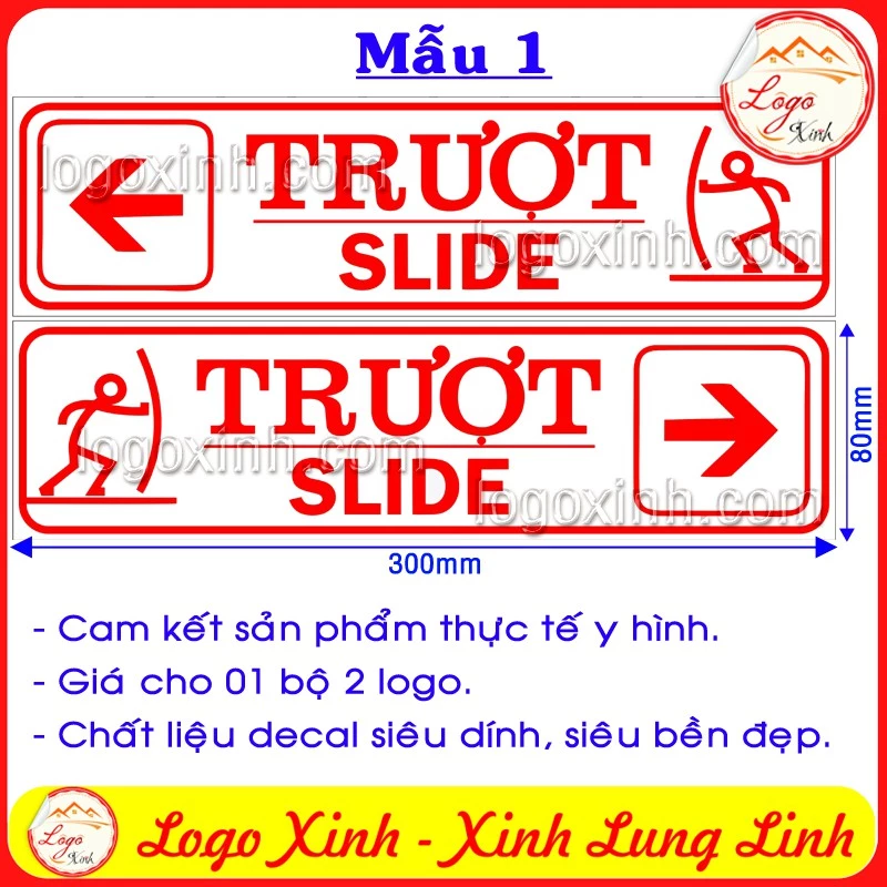 BỘ 2 LOGO STICKER DÁN TEM ĐẨY NGANG TRƯỢT NGANG DÁN CỬA LÙA, CỬA ĐẨY, CỬA KÉO