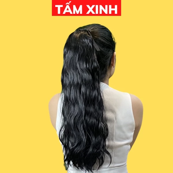 Tóc giả nữ đẹp dáng xù mỳ dạng buộc, kiểu tóc giả đẹp dáng dài thời trang đẹp TẤM XINH - ĐUÔI BUỘC