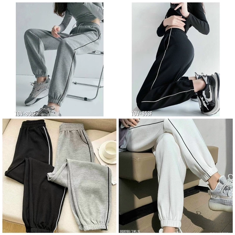 Quần jogger nữ unisex thể thao, quần jogger form rộng chất len tổ ong dày dặn, bo gấu, basic phong cách Ulzzang