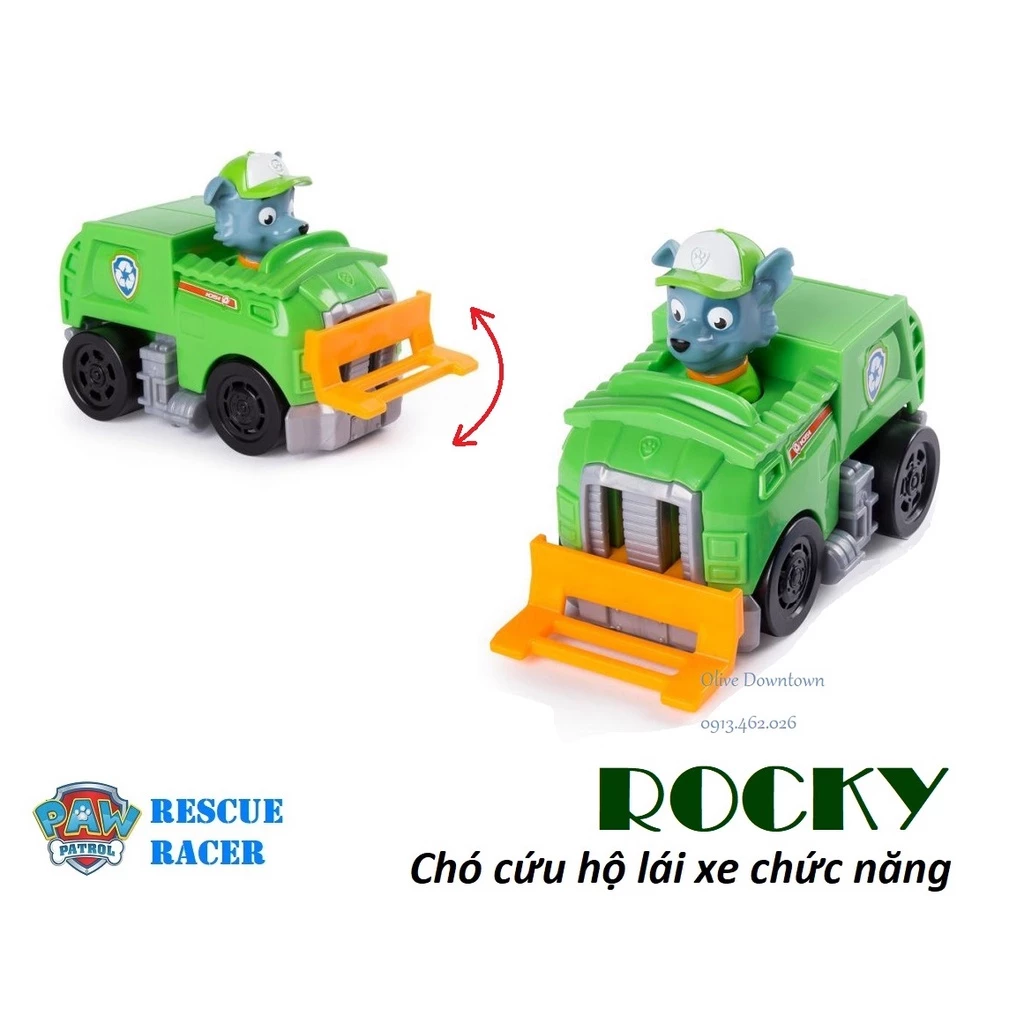 ROCKY lái xe cứu hộ có nút bấm ☘️ Action ROCKY Rescue Racer - Phim Những chú chó cứu hộ PAW PATROL
