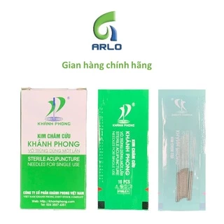 Kim châm cứu Khánh Phong vô trùng dùng 1 lần cán thép, sắc bén - Chính hãng Khánh Phong - Hộp túi 10 gồm 100 kim