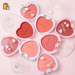 [Hàng mới về] Phấn má hồng Lameila thiết kế hình trái tim nhỏ gọn màu sắc dễ thương