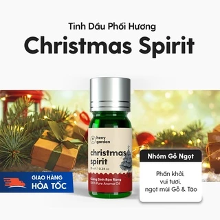 Tinh Dầu Phối Hương Christmas Spirit (Gỗ) Xông Thơm Phòng, Làm Nến Thơm Thiên Nhiên Heny Garden 10mL