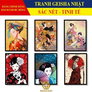 [21-40] Mẫu Tranh Geisha Trang Trí Nhà Hàng, Tiệm Xăm Tattoo Phong Cách Nhật Bản