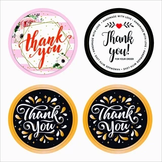 Combo 100 sticker nhãn dán thank you tròn đẹp